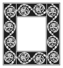 PNG transparent black and white outline vintage vertical floral frame, old European manuscript book page decoration style, antique engraved design element empty frame in art nouveau style
