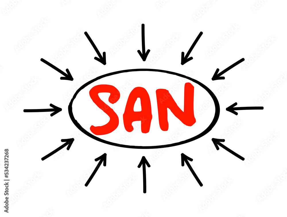 Poster san storage area network - computer network which provides access to consolidated, block-level data 