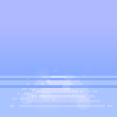 Pixelated Ocean with Reflection Light Template, Soft Daylight