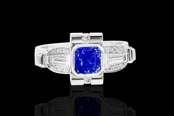 sapphire engagement ring, jewelry with blue diamond and gemstones diamonds