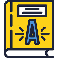 Language study icon flat vector online dictionary