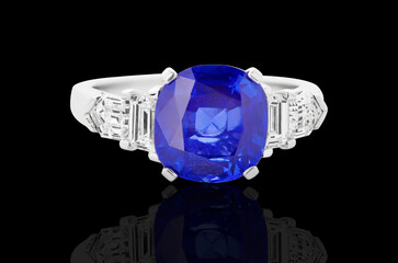 sapphire engagement ring, jewelry with blue diamond and gemstones diamonds
