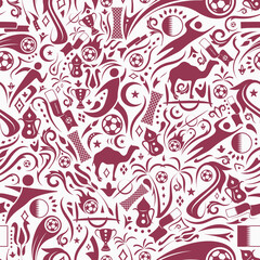 Football soccer seamless pattern white background Vector illustration