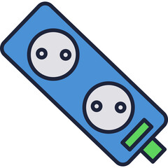 Power socket vector electric plug flat icon