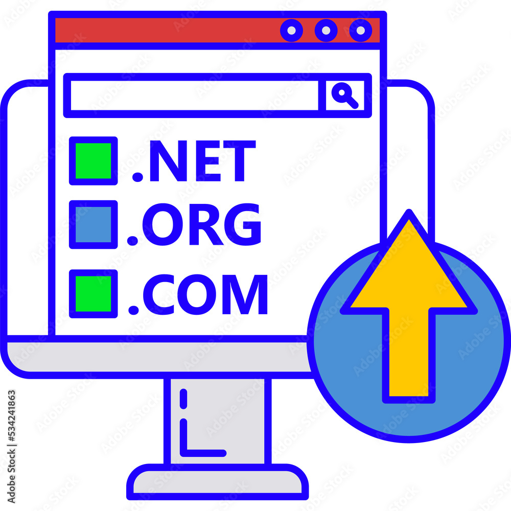 Aufkleber domain name icon vector website url registration