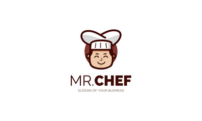 The cute male chef Logo illustration
