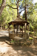 Wood Pergola In Park Setting