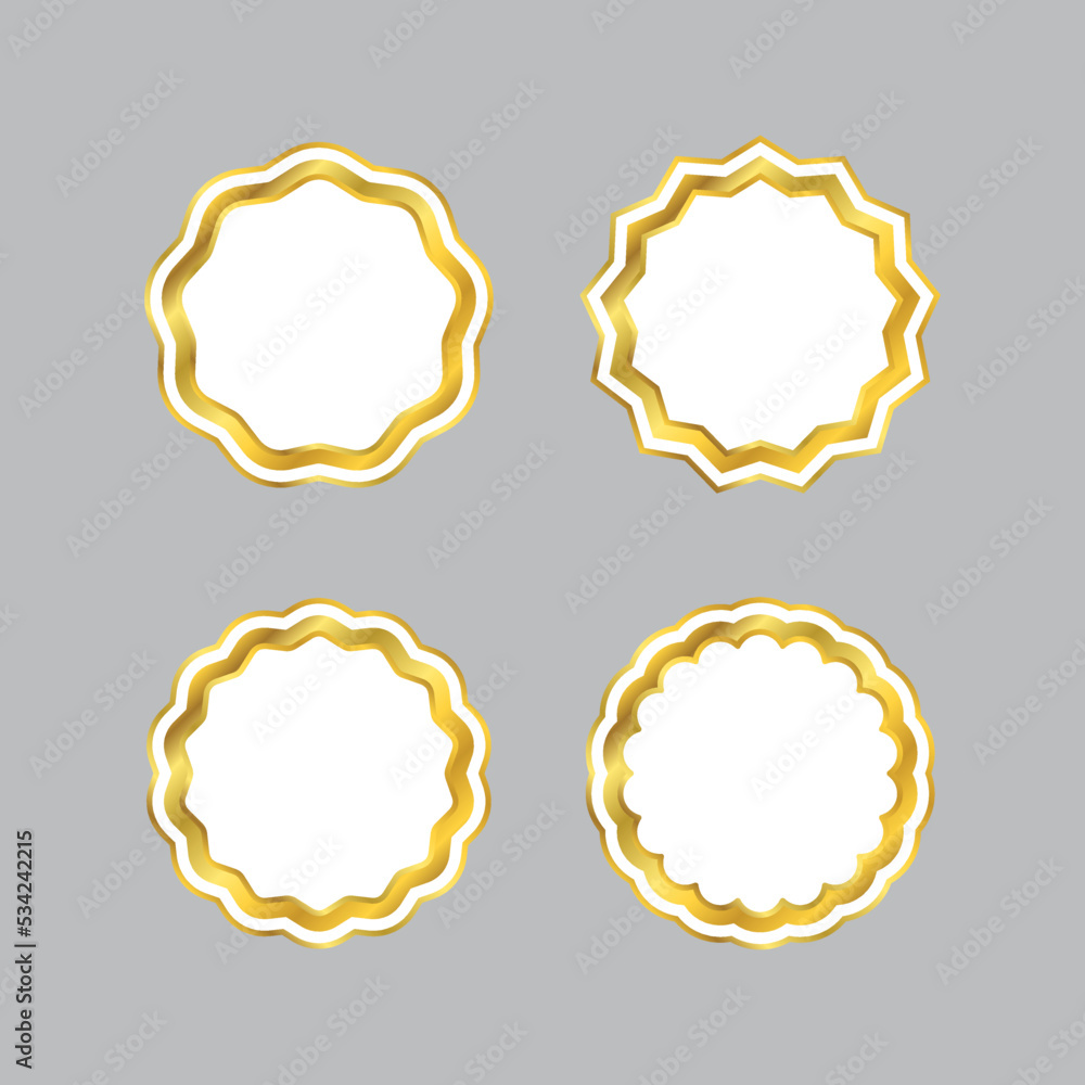Poster set of various circle golden frame template vector