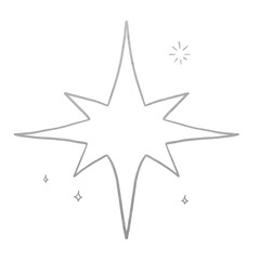 Silver Metallic Sparkle Outlined