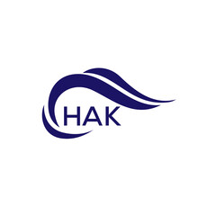 HAK letter logo. HAK blue image on white background. HAK Monogram logo design for entrepreneur and business. HAK best icon.

