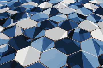 Obraz na płótnie Canvas abstract blue and white hexagons repeating, background, banner