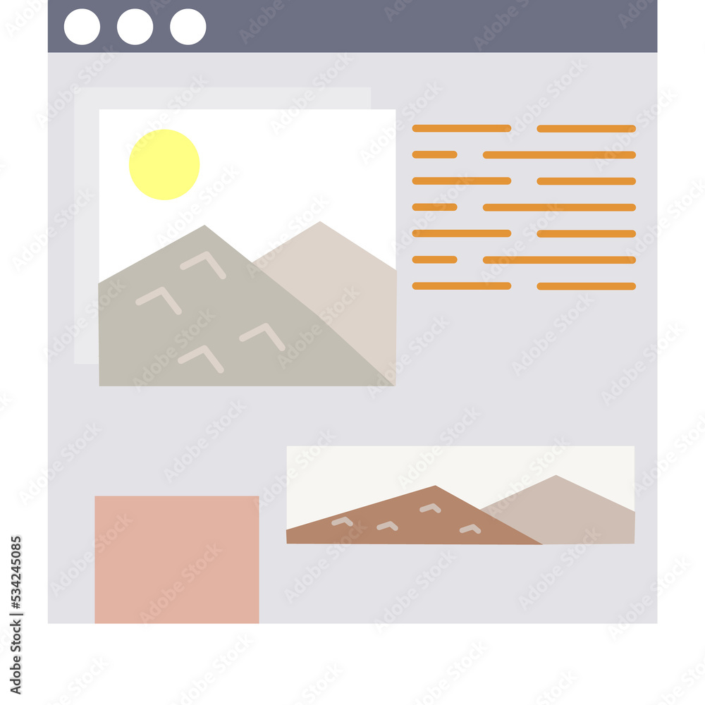 Poster vector web window icon website flat template