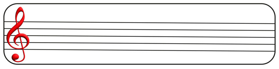 Obraz premium Pentagram with red treble clef on white background