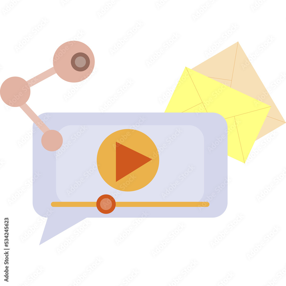 Poster video message and call icon vector interface
