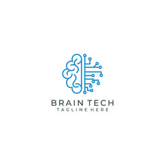 Brain Tech logo desing icon vector