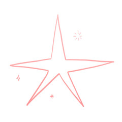 Pink Metallic Sparkle Outlined