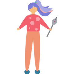 Woman computer designer icon flat vector isolated