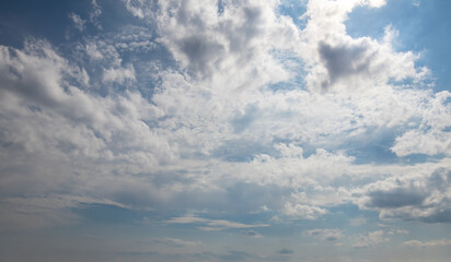 white clouds blue sky replacement