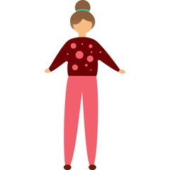 Vector woman girl flat icon isolated on white