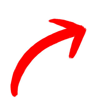 red arrow up line hand drawn