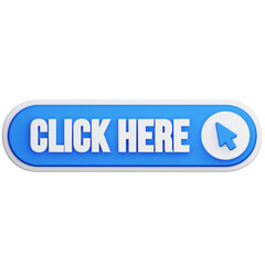 3d rendering of click here blue button