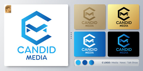 candid media illustration Logo design in form C and M. Blank name for insert your Branding. Designed with examples for all kinds of applications. You can used for company, indentity, news agency.