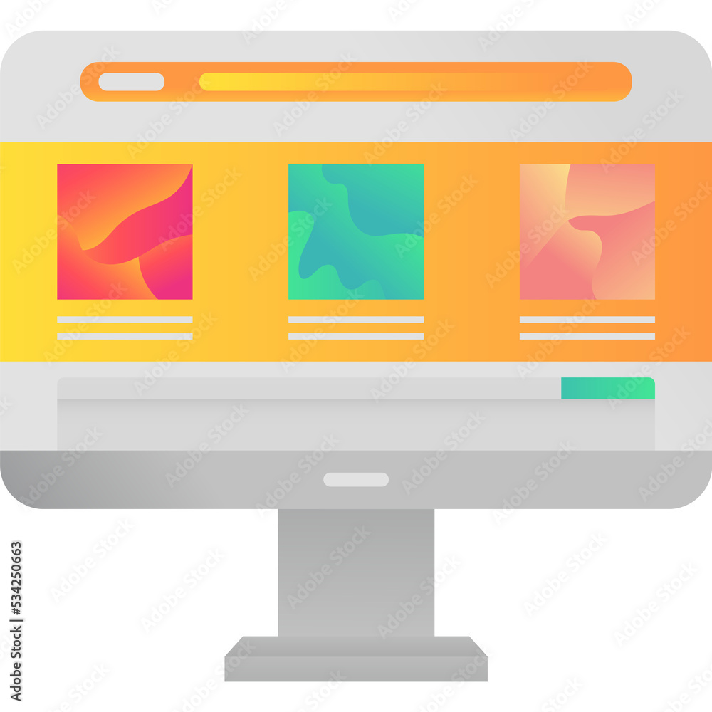 Aufkleber designing on vector computer icon on white