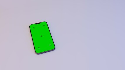グリーンスクリーンのスマートフォンの3DCG