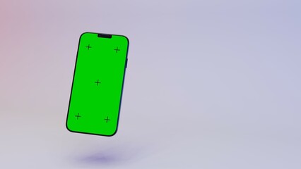 グリーンスクリーンのスマートフォンの3DCG