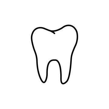 Dental line icon design vector template. Thin line symbol for web and mobile phone on white background - editable stroke vector illustration