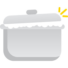 Saucepan under lid vector water boil in pot icon
