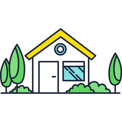 Countryside house vector cozy farm building icon