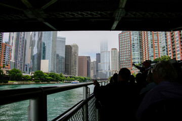 city skyline from river
