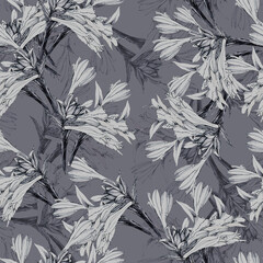 Seamless floral pattern with flowers lily.