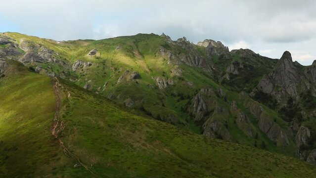 Beautiful view of the wild landscapes of the Ciucas mountain