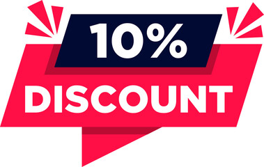 Round speech bubble shape promote discount 10 percent vector illustration