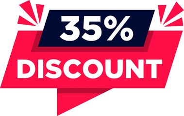 Round speech bubble shape promote discount 35 percent vector illustration