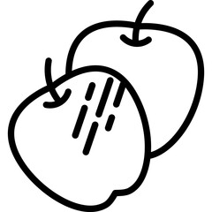 Apple outline vector icon simple food emblem