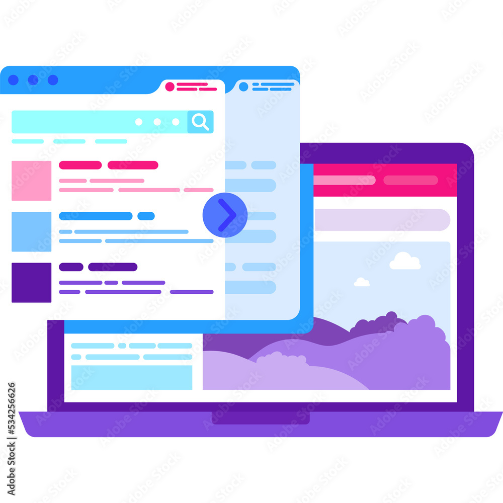 Poster web browser mockup icon website template vector
