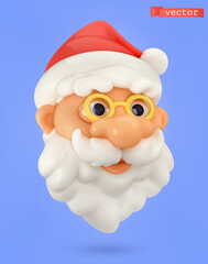 Santa Claus 3d vector cartoon icon