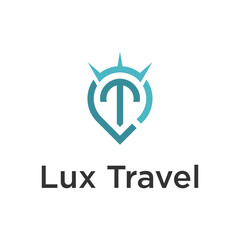 Letter T With luxury location icon logo vector template