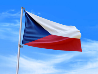 Naklejka na ściany i meble Czech Republic flag waving in the wind