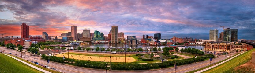 Fototapeta na wymiar Baltimore, Maryland, USA Skyline on the Inner Harbor