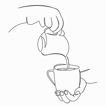 hands pour coffee