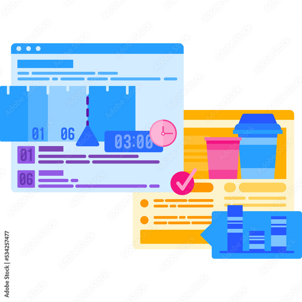 Poster work time icon vector schedule efficiency analysis