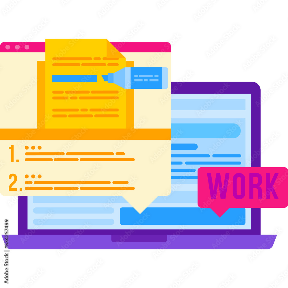 Aufkleber work icon organize environment vector to-do list