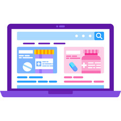 Online pharmacy icon drug store website vector
