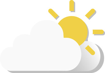 Isolated object weather icon Sunny, partly cloudy - obrazy, fototapety, plakaty