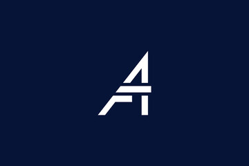 Simple AF FA Alphabet and Number 4 Logo