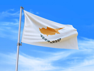 Cyprus flag waving in the wind